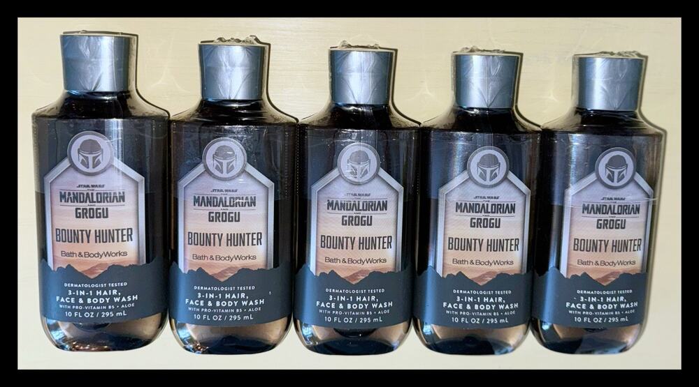 Bath & Body Works Star Wars Grogu Bounty Hunter 3-in-1 Hair Face Body Wash x5